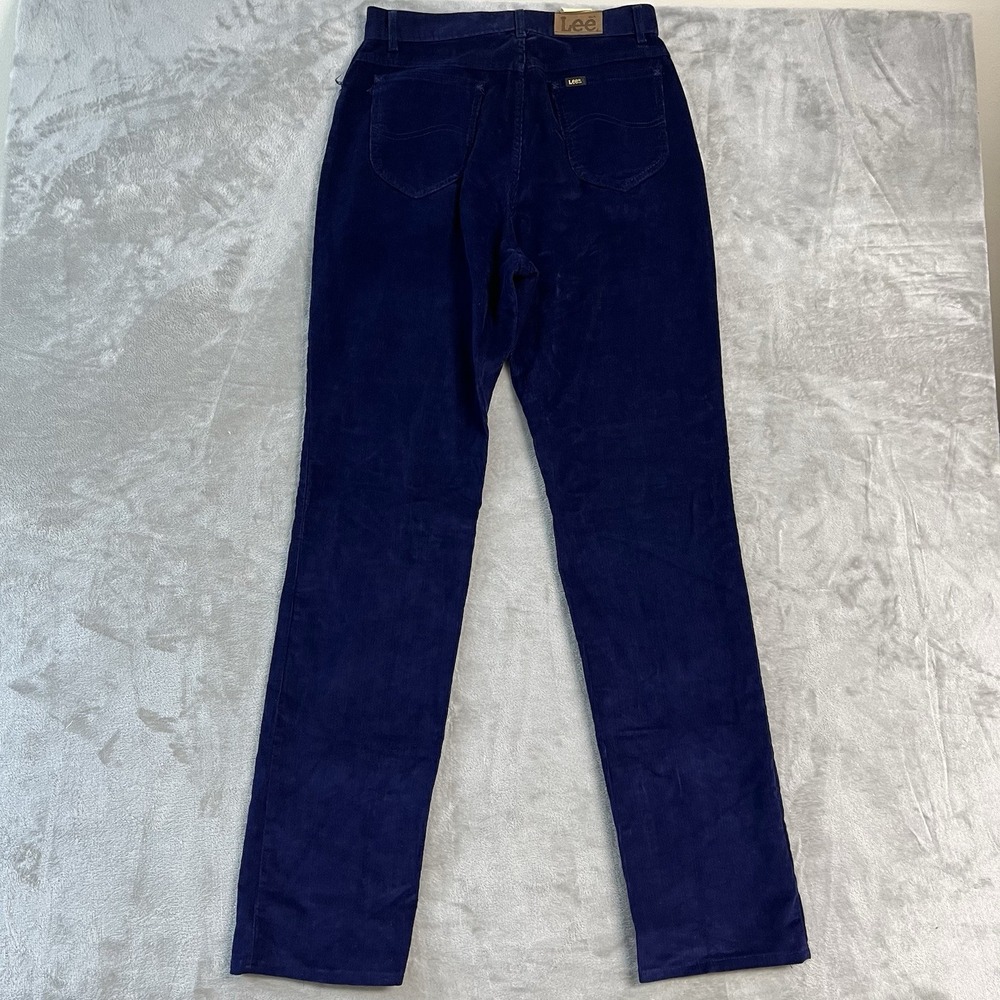 Vintage Lee MS Rider Corduroy Pants Womens 14 Blue Purple Straight Leg USA 90s